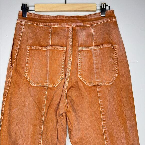 Ulla Johnson Storm Jean Rust Acid Wash Orange Barrel Pants Size 2 Pockets - Picture 8 of 10